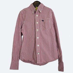 Abercrombie Kids Red Check Gingham Muscle Shirt 100% Cotton size S